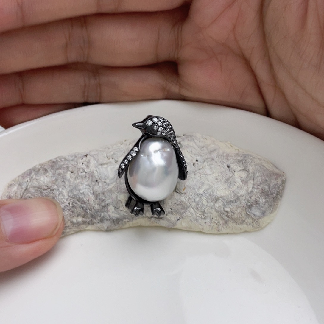 海水珍珠吊坠(不含链)银S925镶嵌