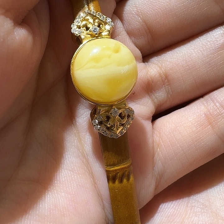 R***l手链蜜蜡银S925镶嵌手环