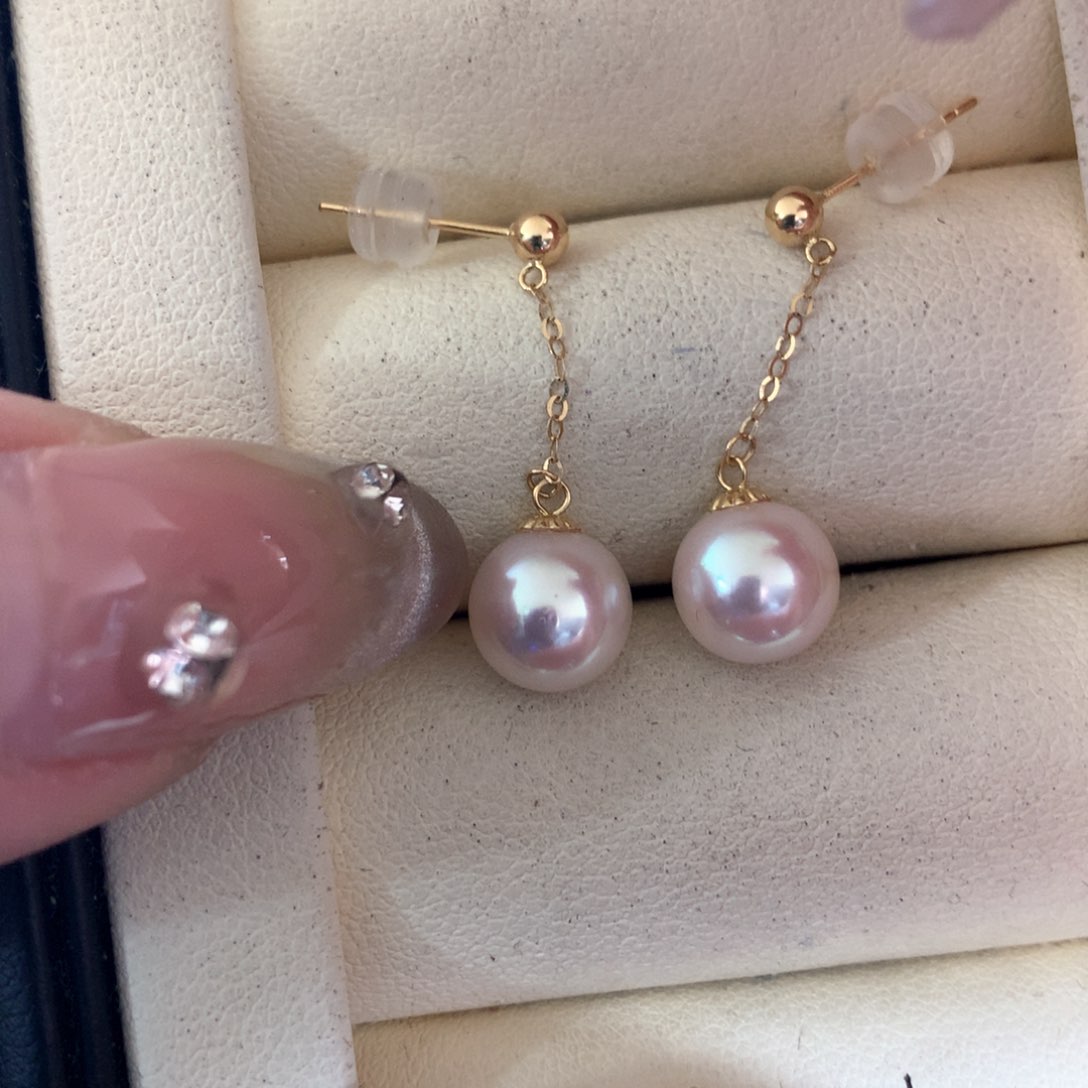 海水珍珠耳饰18K金镶嵌