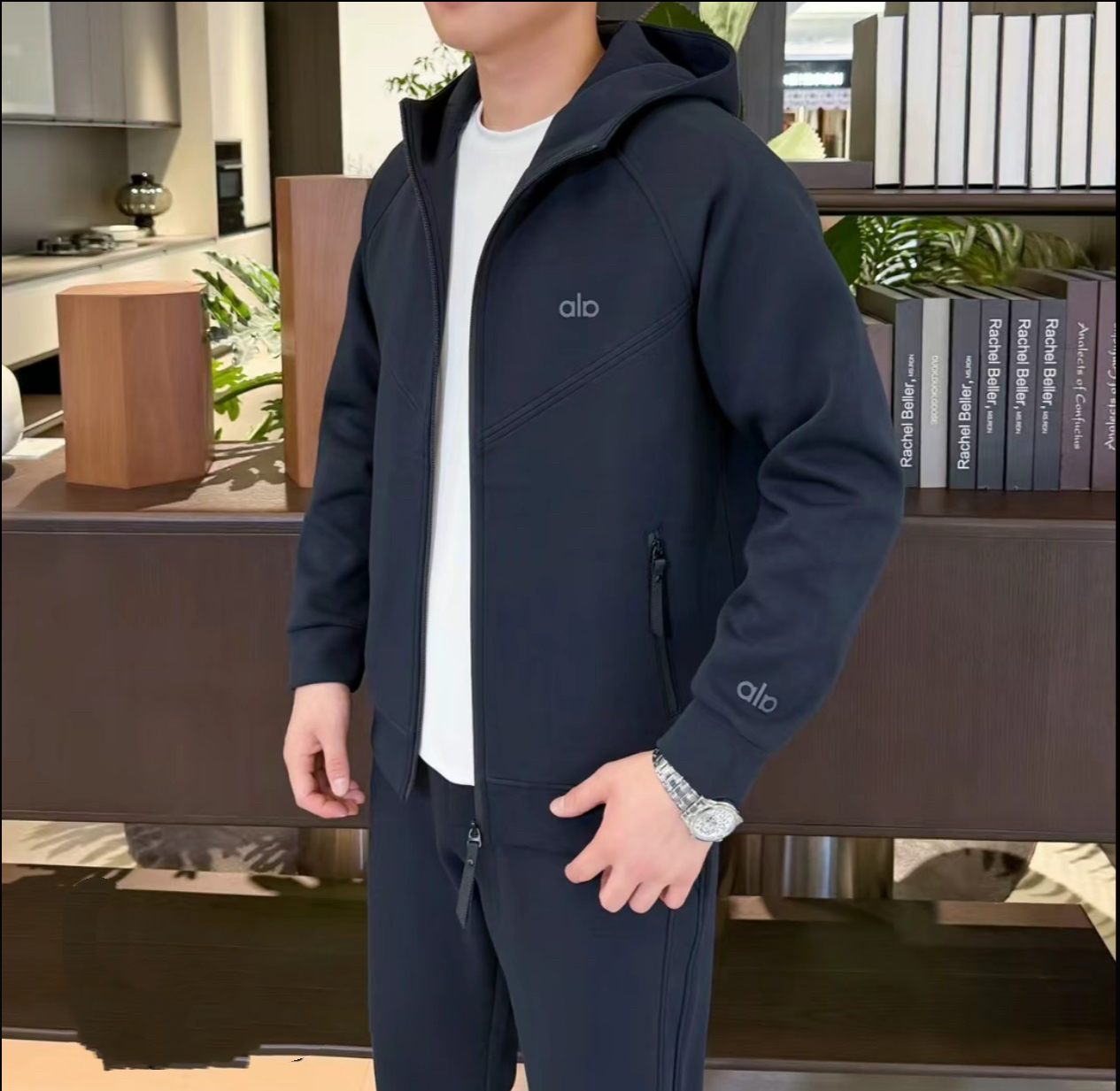 2025秋冬男士新款简约时尚休闲百搭运动连帽开衫外套2566-2
