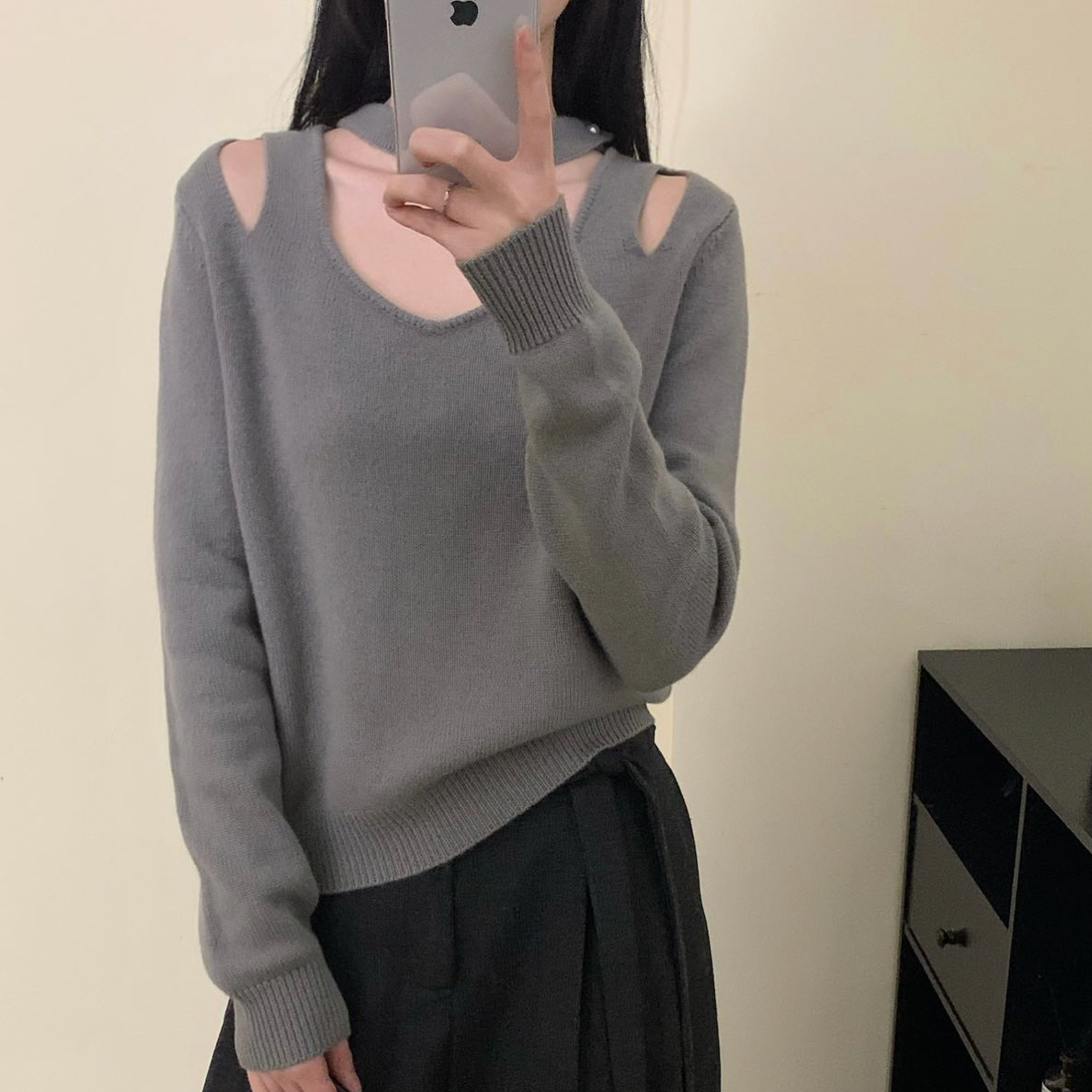 100纯羊毛针织衫上衣打底衫针织衫