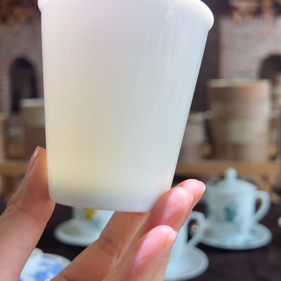 瓷柴窑素胎可乐杯