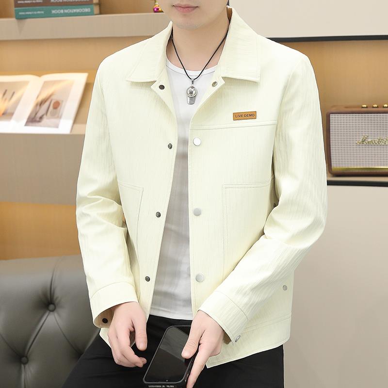 秋冬外套男韩版修身高级感帅气翻领潮牌品质夹克青年男装休闲上衣