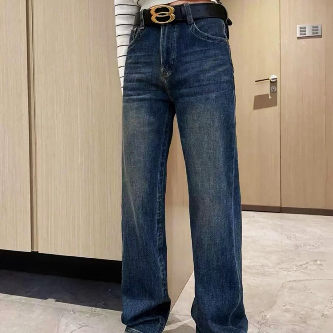 9979后兜刺绣显瘦直筒裤