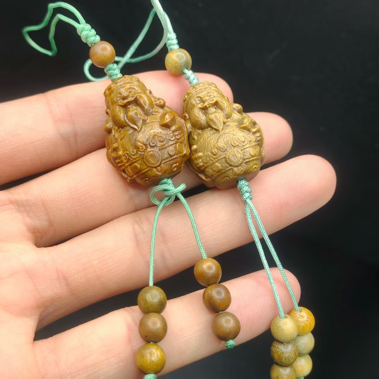 【龙龙严选】绿檀财神挂件J19【多样性发其一】