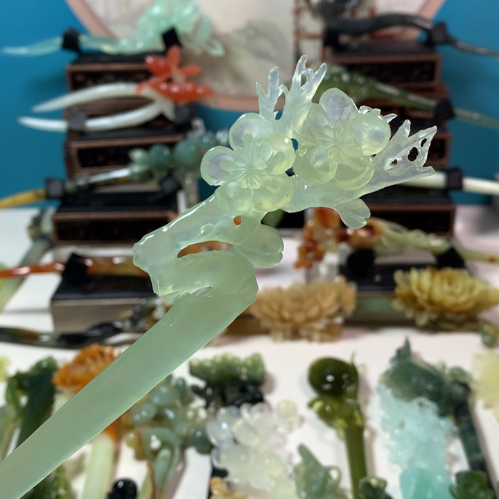 蛇纹石玉发簪未镶嵌