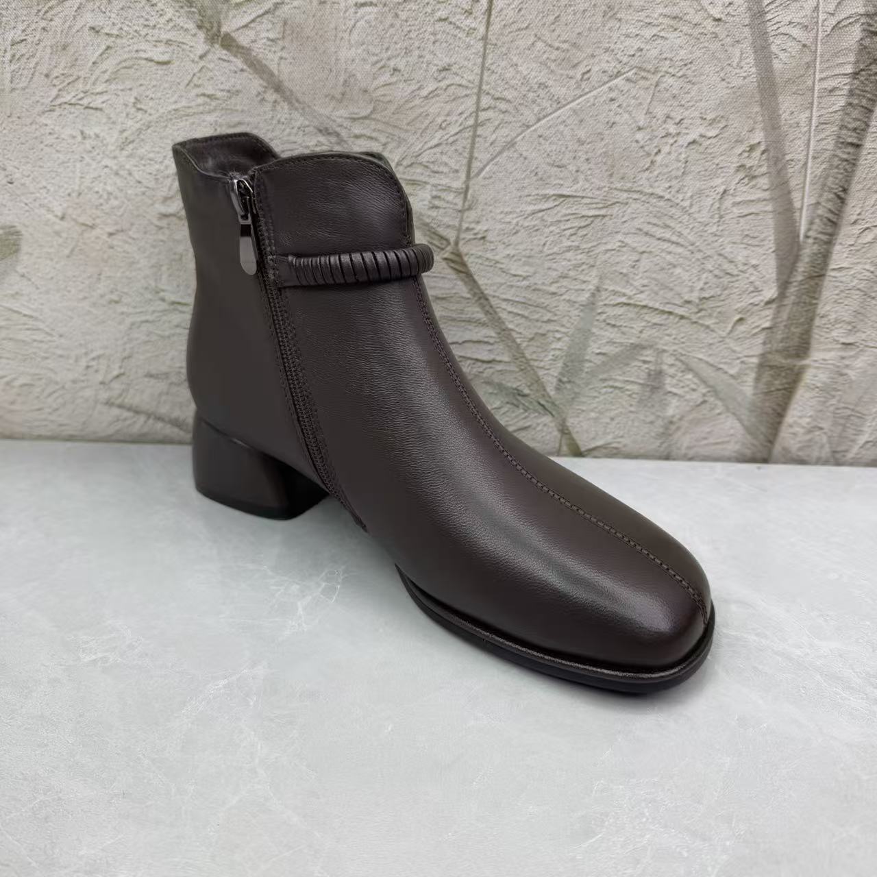 短靴女女靴子（牛皮）女 89-368 绒