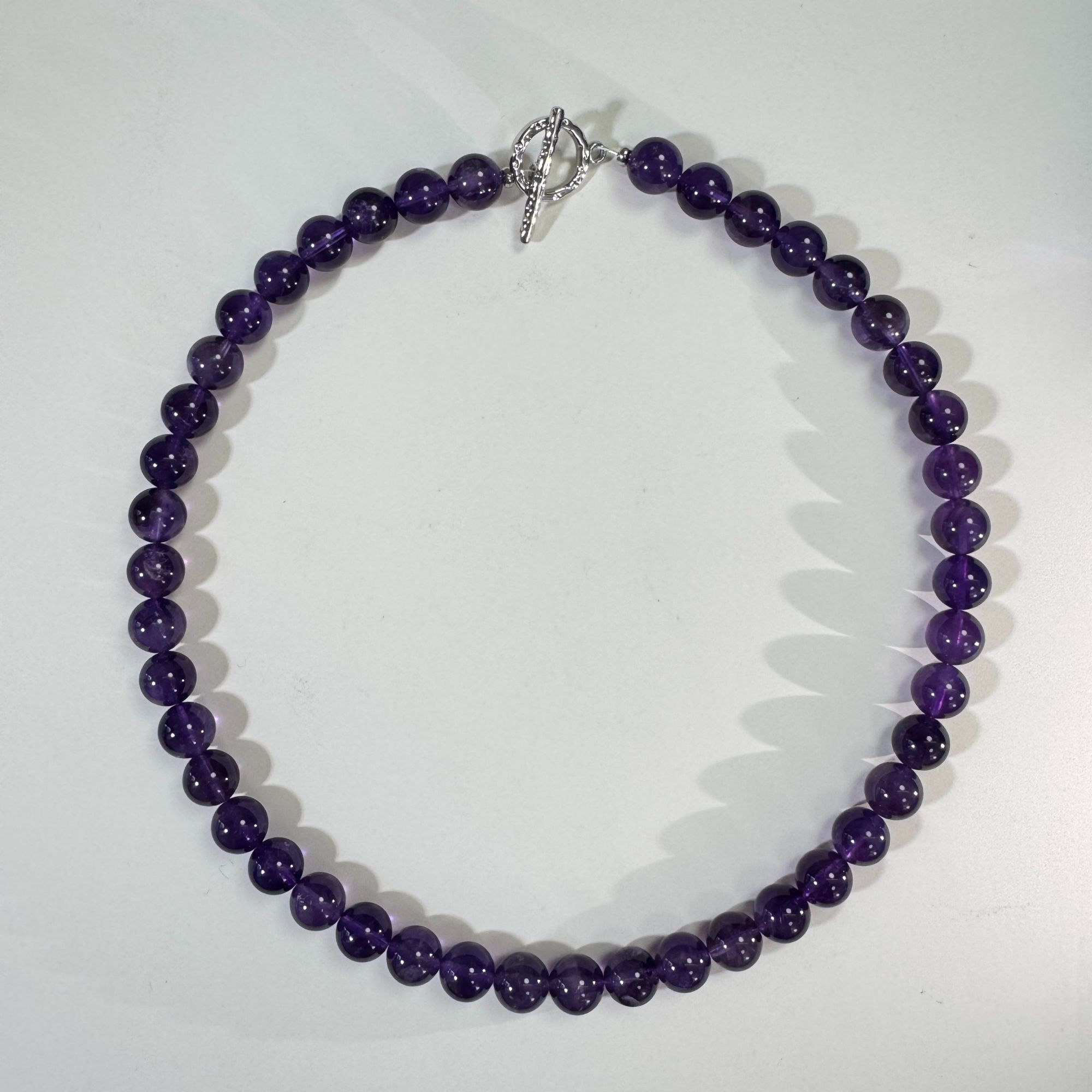 九紫离火 气质浓紫10MM紫水晶项链 魅力 智慧 