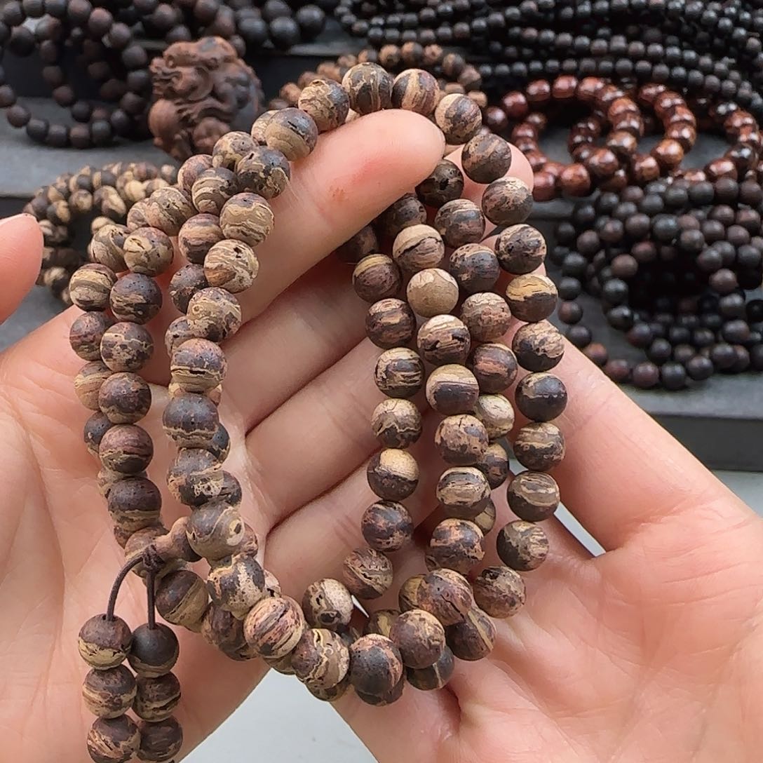 降真香手串/手链0.8×108黄油黄金甲融合甲无胶