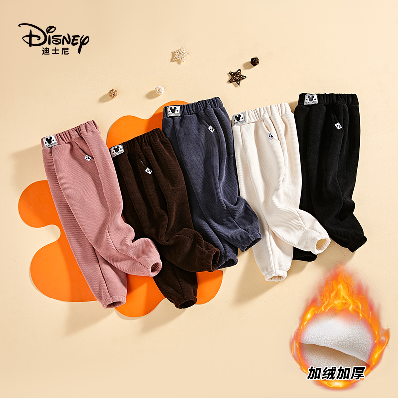 Disney/迪士尼儿童秋冬加绒加厚休闲裤子WXE4ZK395