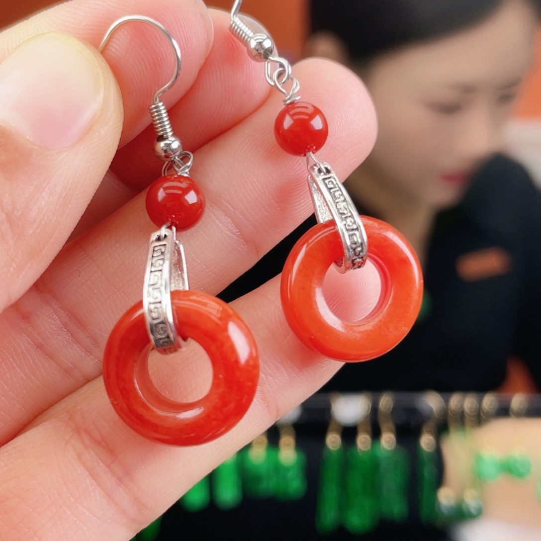 翡翠未镶嵌耳饰饰品