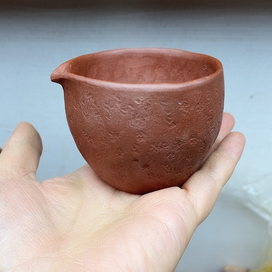 南***了紫砂茶壶手捏主人杯子紫泥