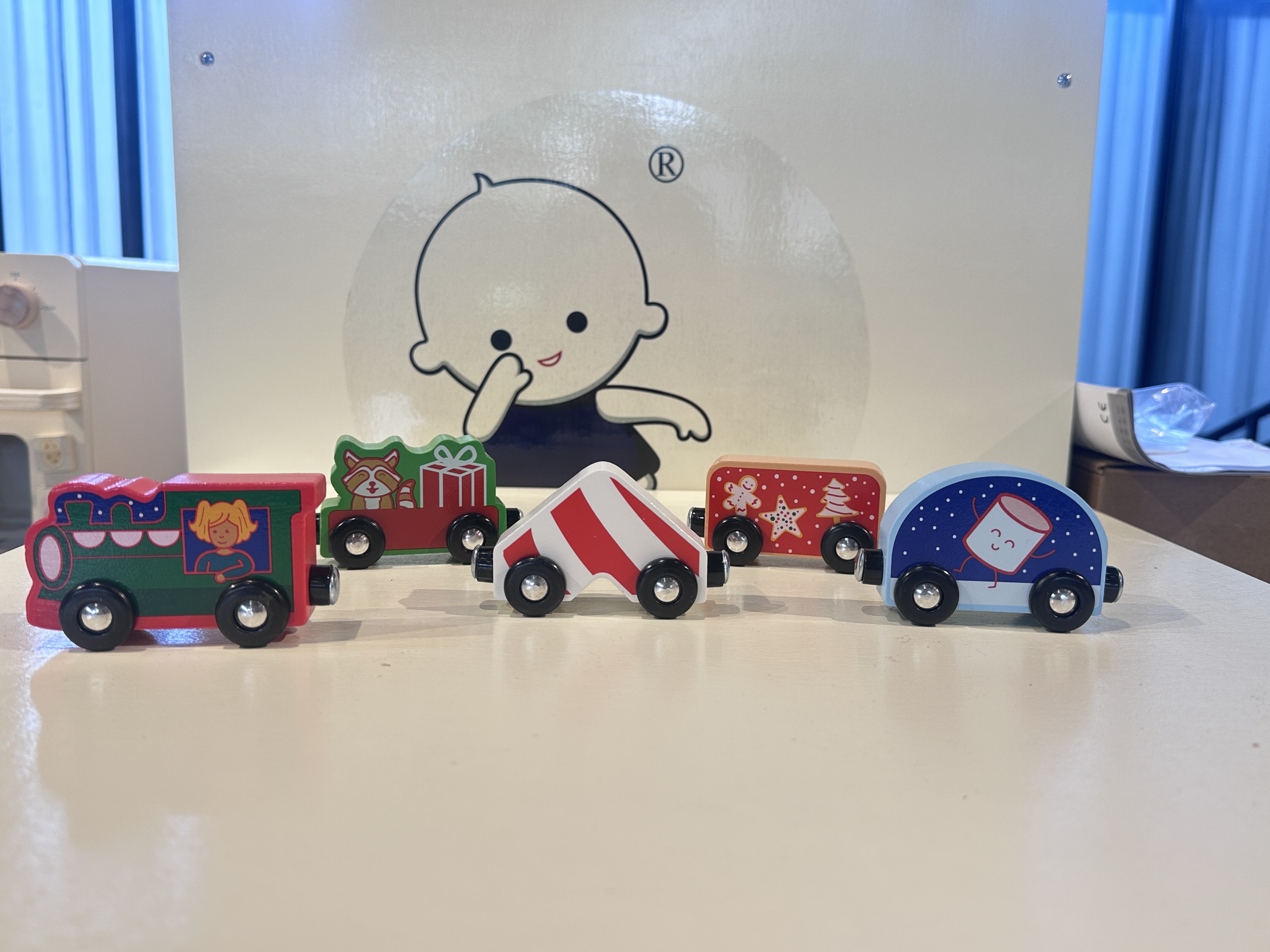 圣诞系列木质小火车（5辆）