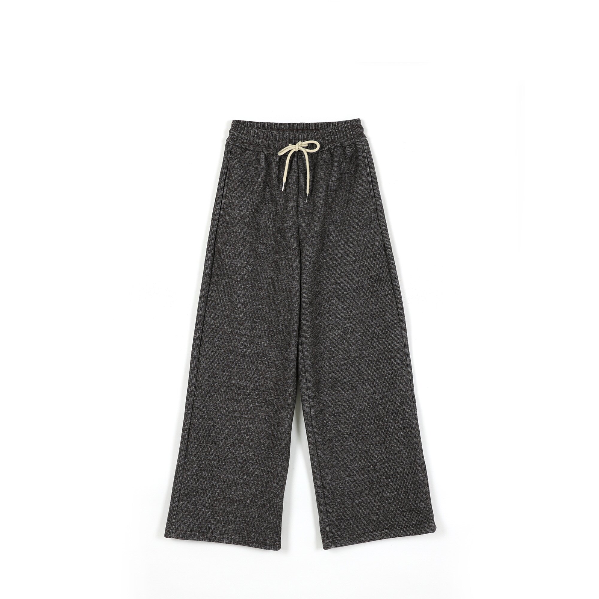 2024新款23时尚加绒复古松紧雪花棉阔腿裤加厚直筒休闲秋冬款B