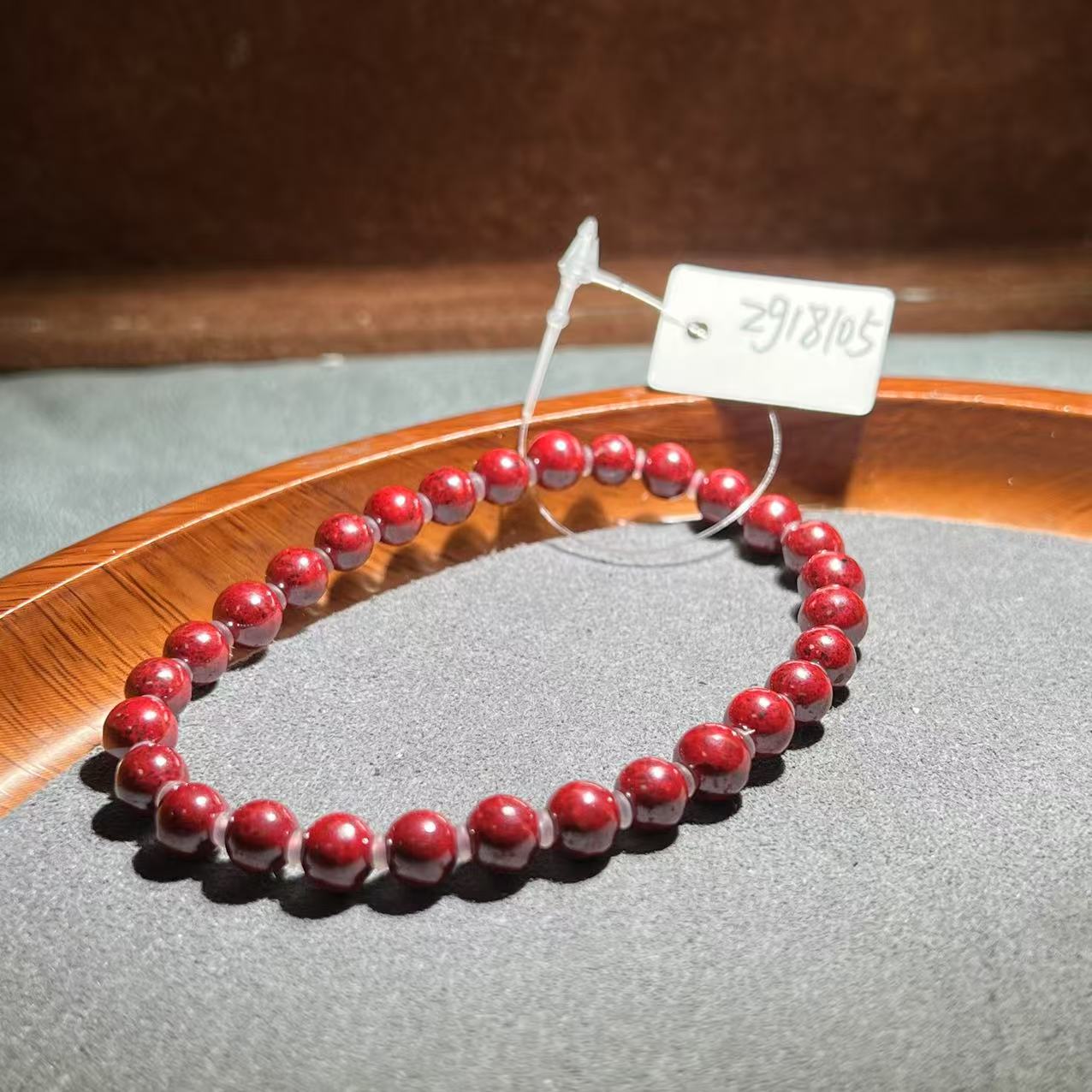 天然辰砂天然辰砂【张老斯珠宝】天然朱砂手串zg18105