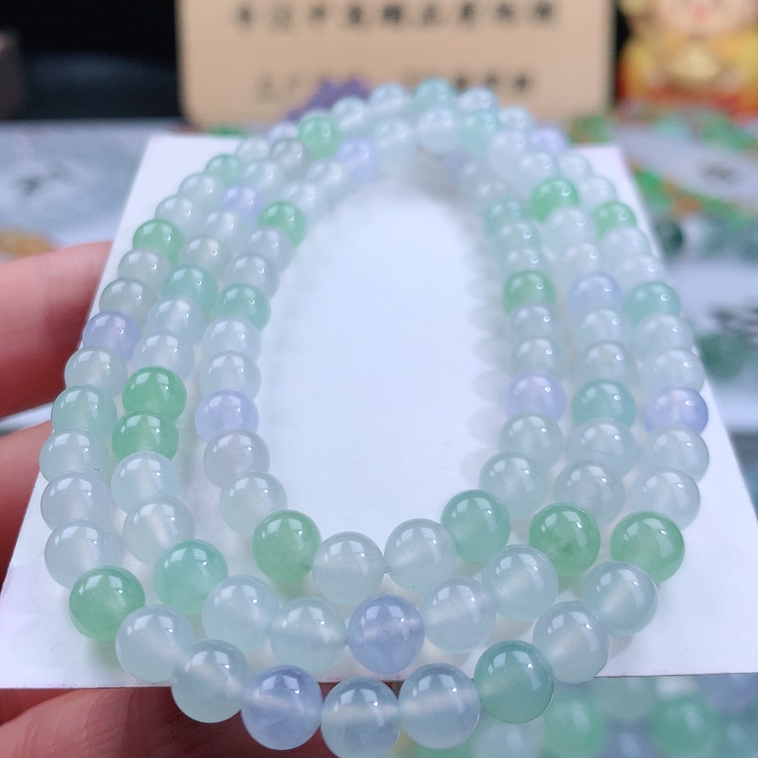 翡翠手链未镶嵌卡6mm