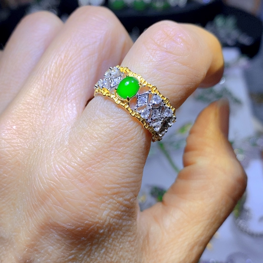 翡翠颈饰银S925镶嵌天然翡翠