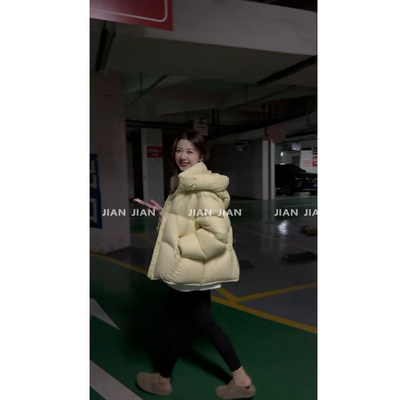 剪剪家【泡芙黄油】冬季韩系连帽休闲90白鸭绒羽绒服S9900