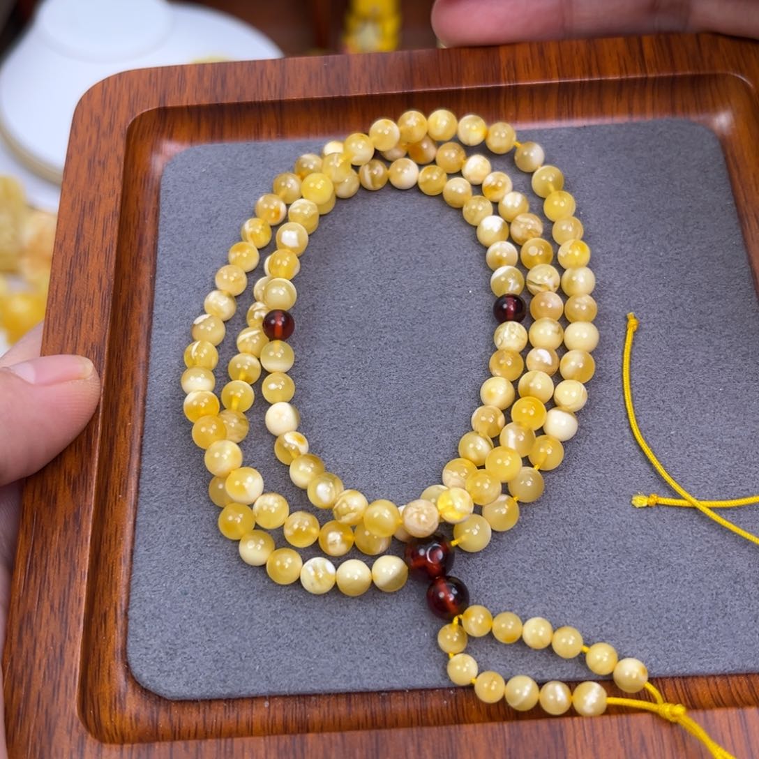 琥珀手链未镶嵌蜜蜡108