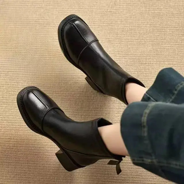 【万达撤柜高货ZZZZZ】皮面软皮软底软面软皮加绒棉鞋皮面靴