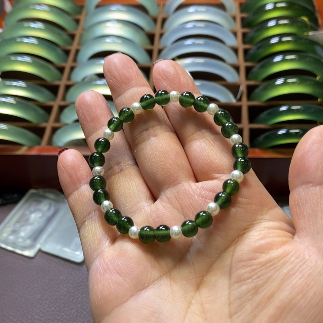 蛇纹石玉手链未镶嵌