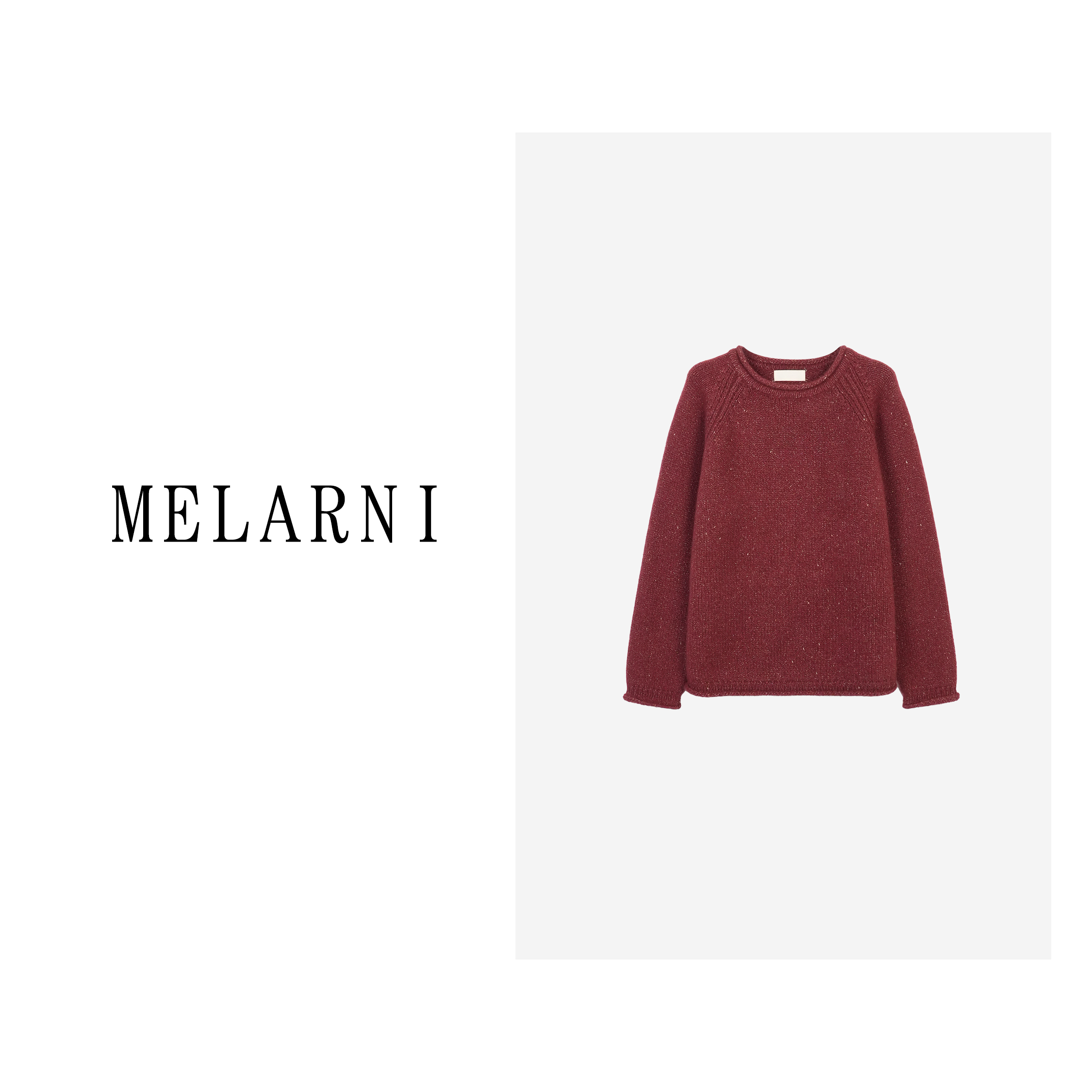 【MELARNI】长袖针织时尚休闲女士圆领秋冬MLN10708