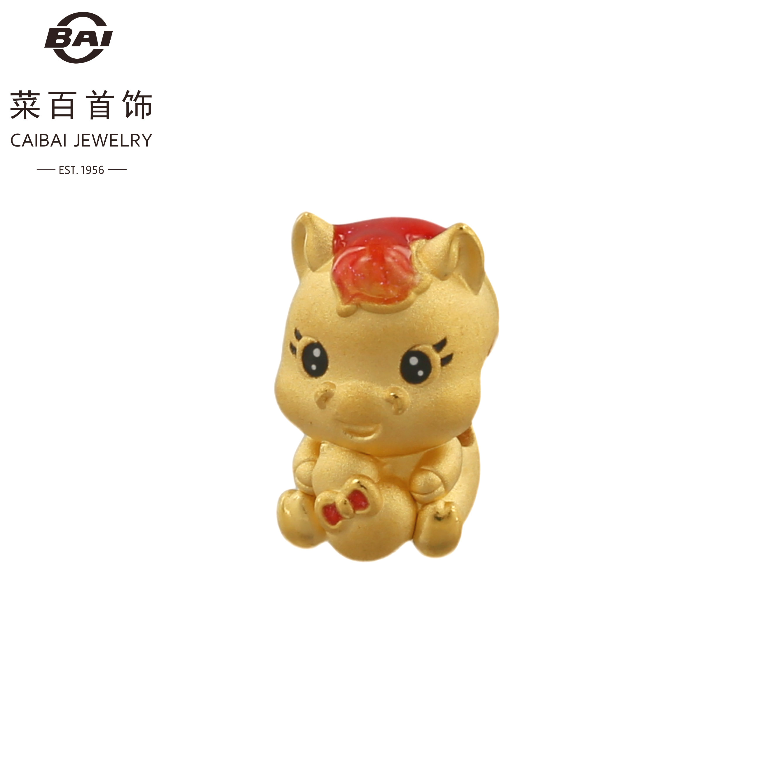 CBAI/菜百HYF足金饰品足金990可爱宝宝手编