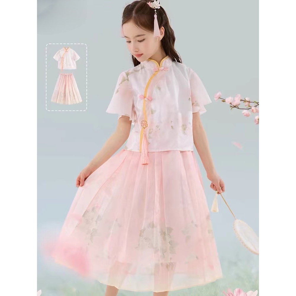 女童2025夏季新款汉服国风套装B2581