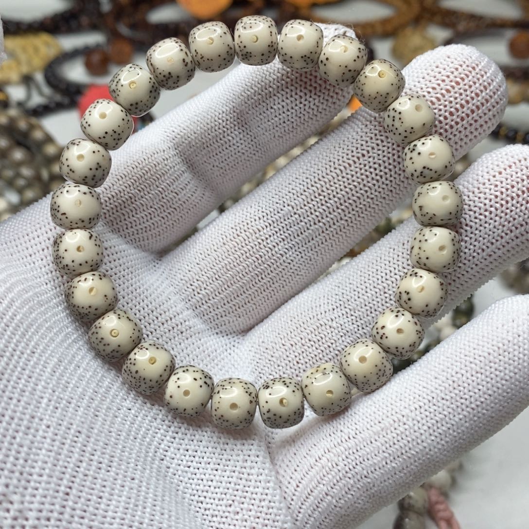 手串星月菩提星月菩提9x8骨瓷白大眼睛