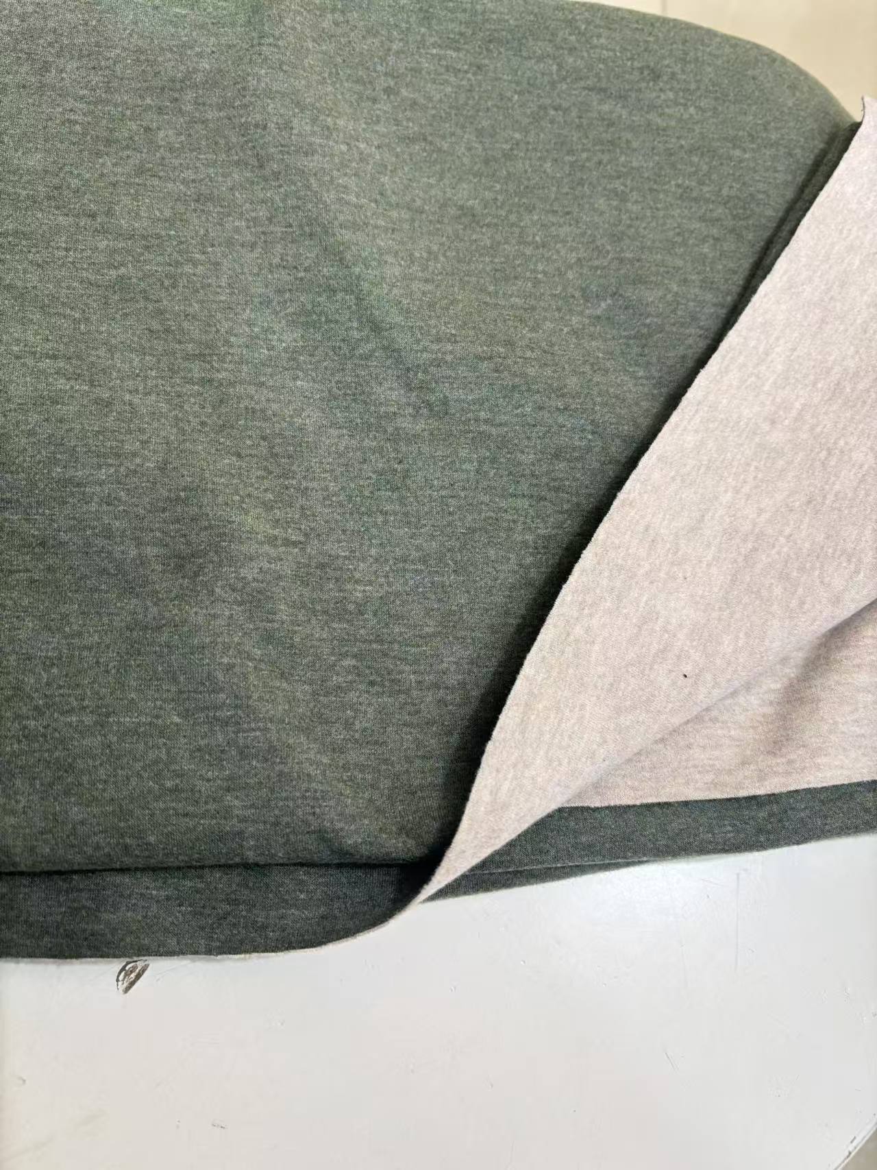 松石绿AB面奥绒面料蚕丝羊毛绒布发热保暖家居服打底衫面料
