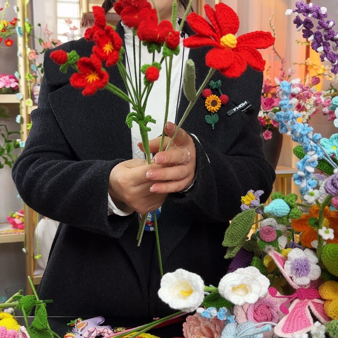 纯手工钩织钩织花束