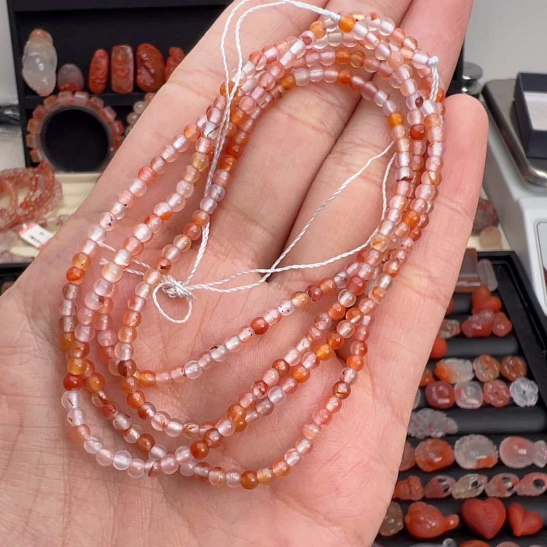 南红玛瑙未镶嵌颈饰冰飘小米珠