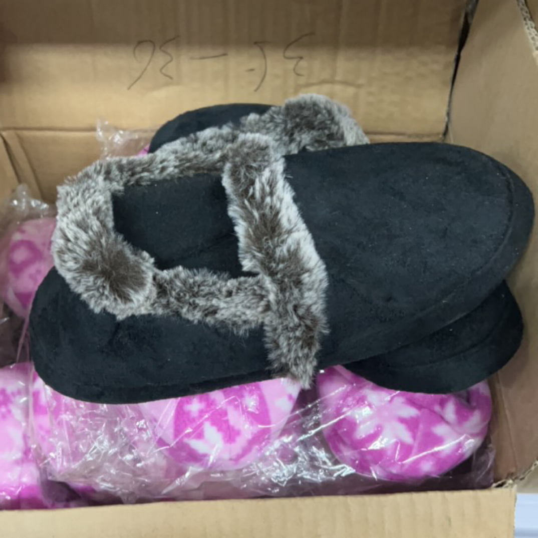 外贸黑色包跟居家棉拖