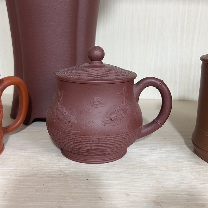 花盆紫砂竹编茶杯