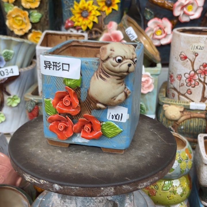 紫砂花盆粗陶材质多肉花盆