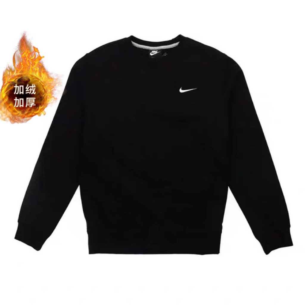 Nike/耐克秋冬加绒经典圆领刺绣小LOGO针织套头卫衣623459-010