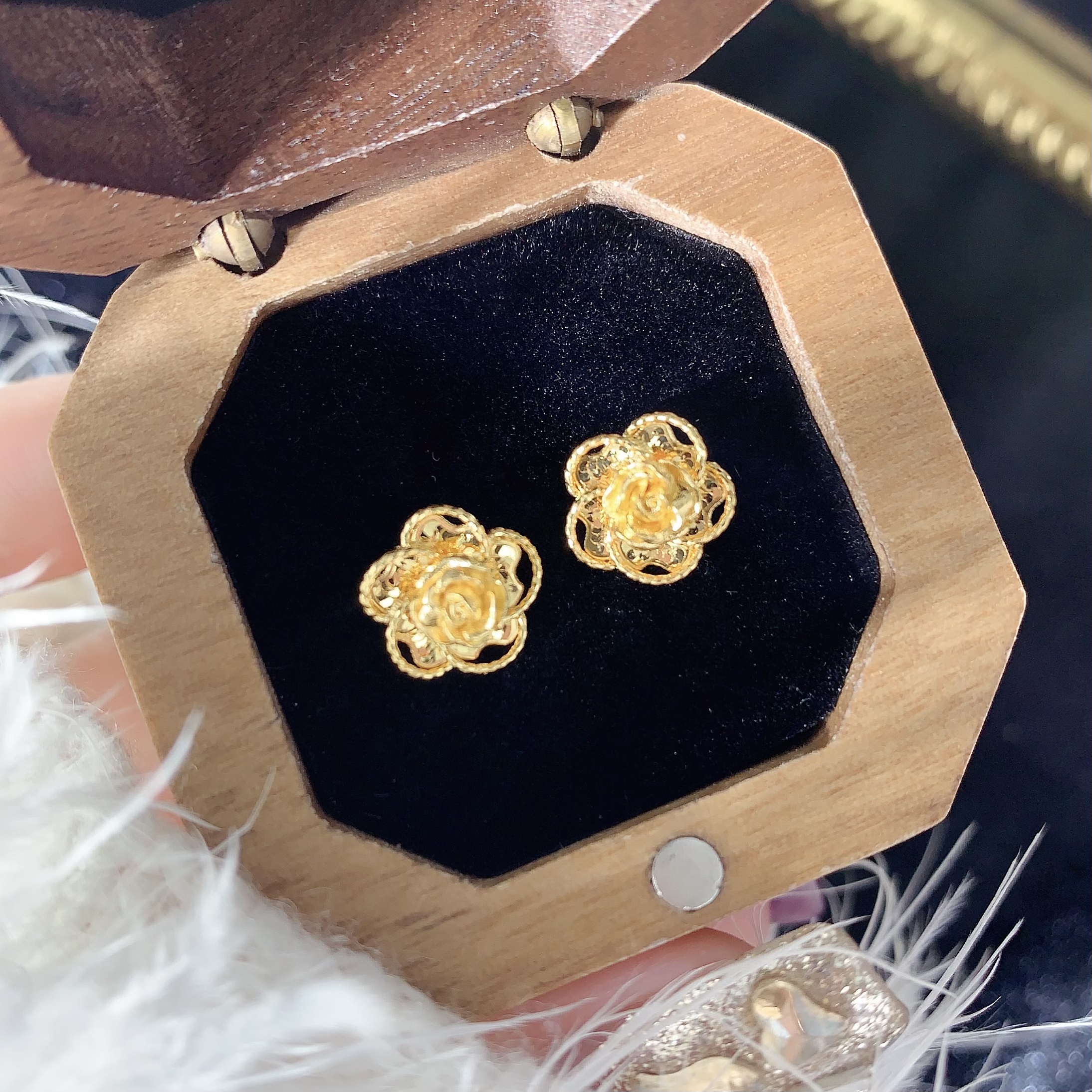 【伟新源】足金999 5G工艺  碎碎玫瑰直针3.47克