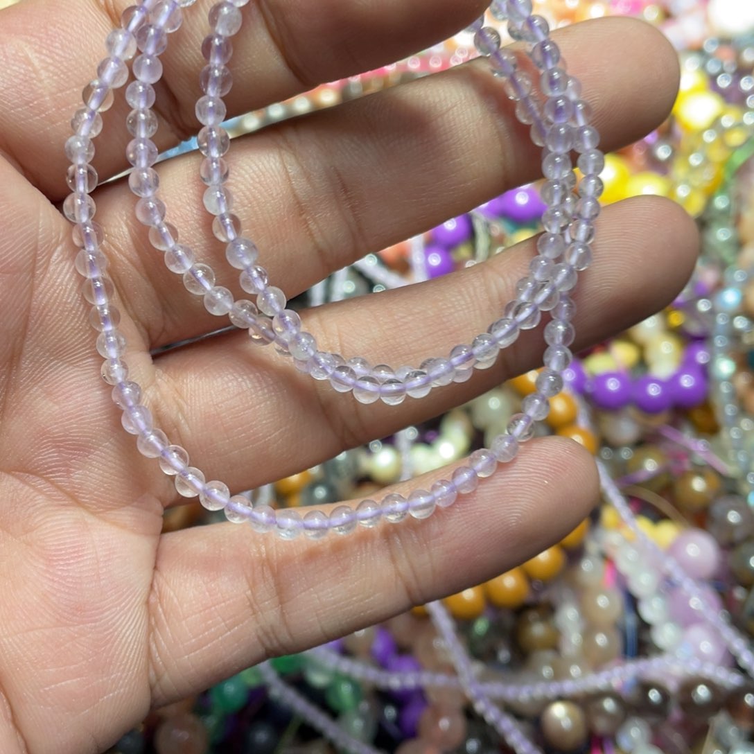 烟晶手链银S800镀金镶嵌