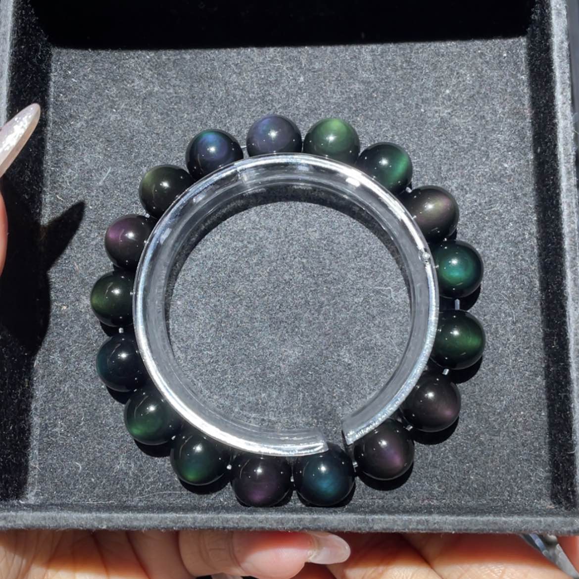 【闪购商品】未镶嵌黑曜岩手串淡*