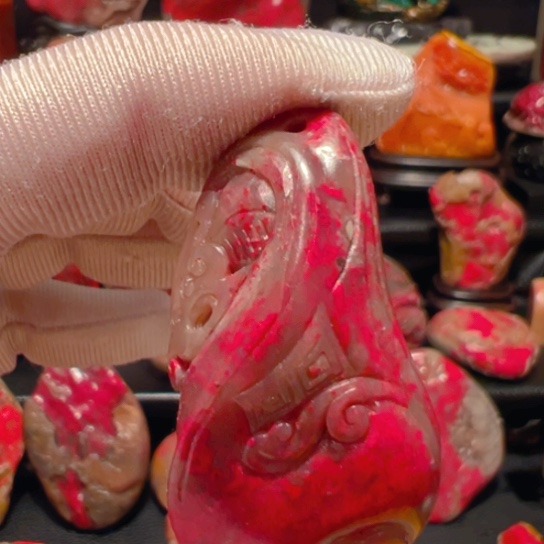 昌化鸡血石君*精品挂件