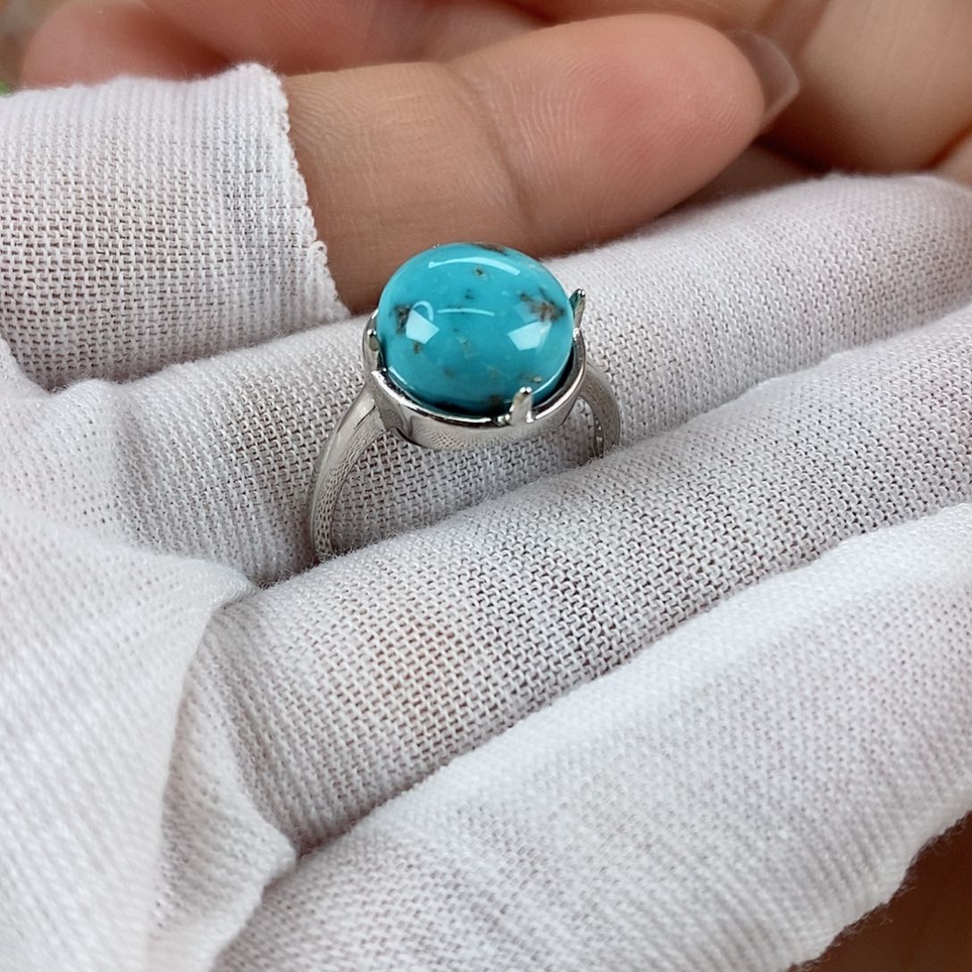 绿松石珠宝奇石银S925镶嵌