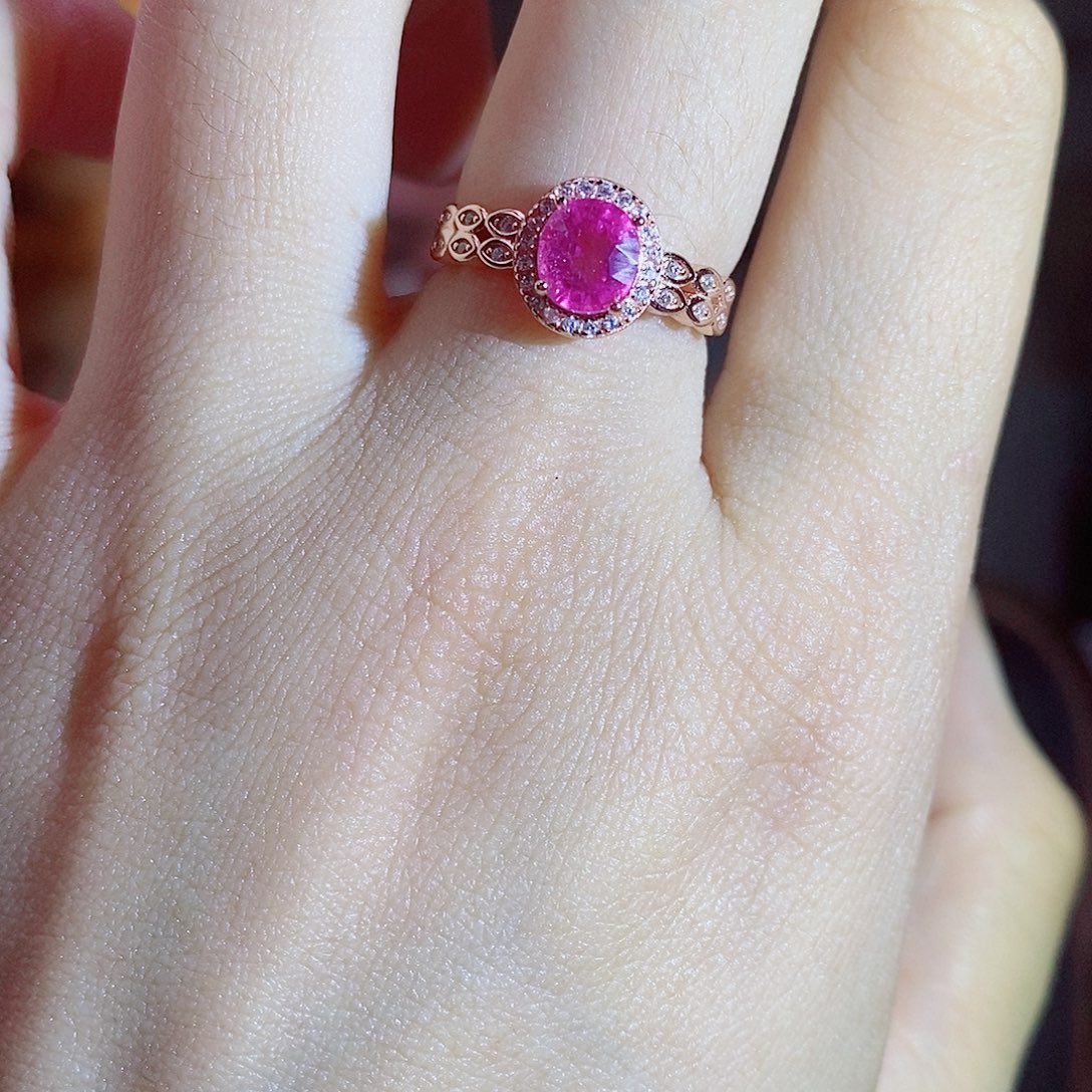 银S925镶嵌碧玺戒指