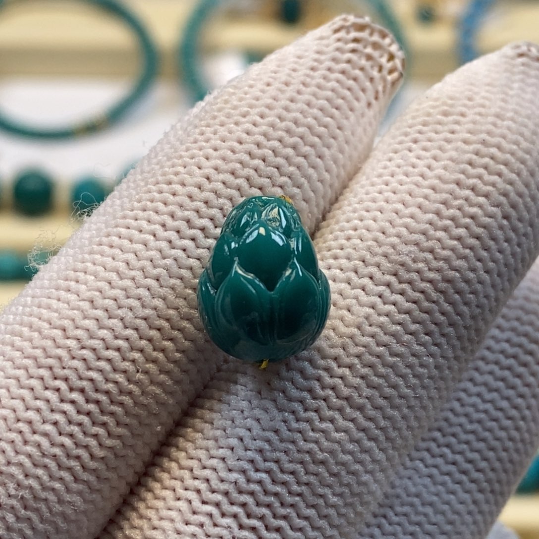 未镶嵌绿松石珠宝奇石莲花