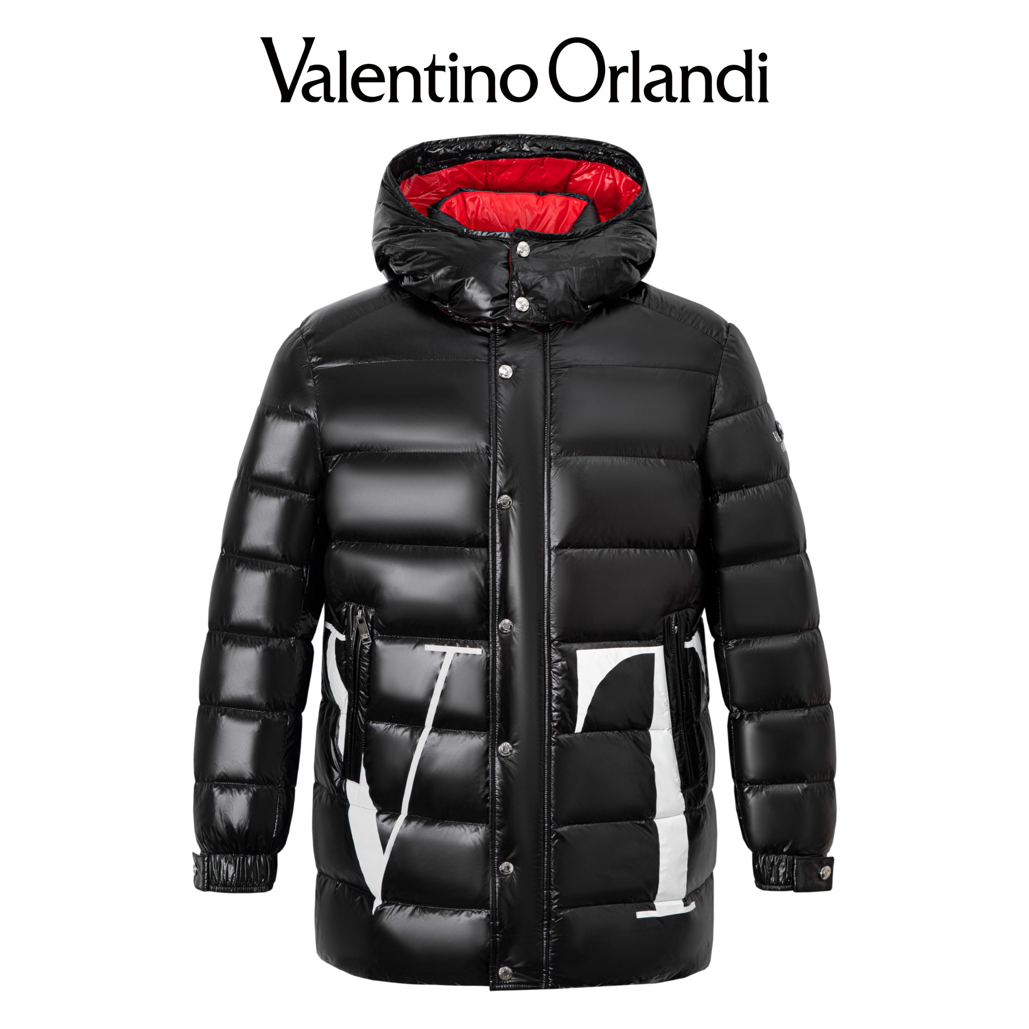 男士冬季时尚连帽亮面鹅绒服1VR176241保暖短款羽绒服加厚外套