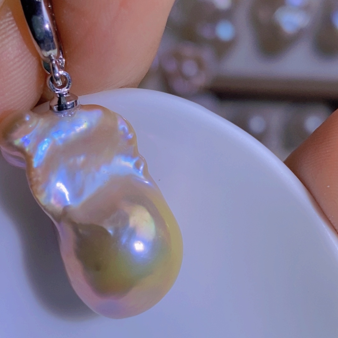 银S925镶嵌天然淡水珍珠淡水珍珠