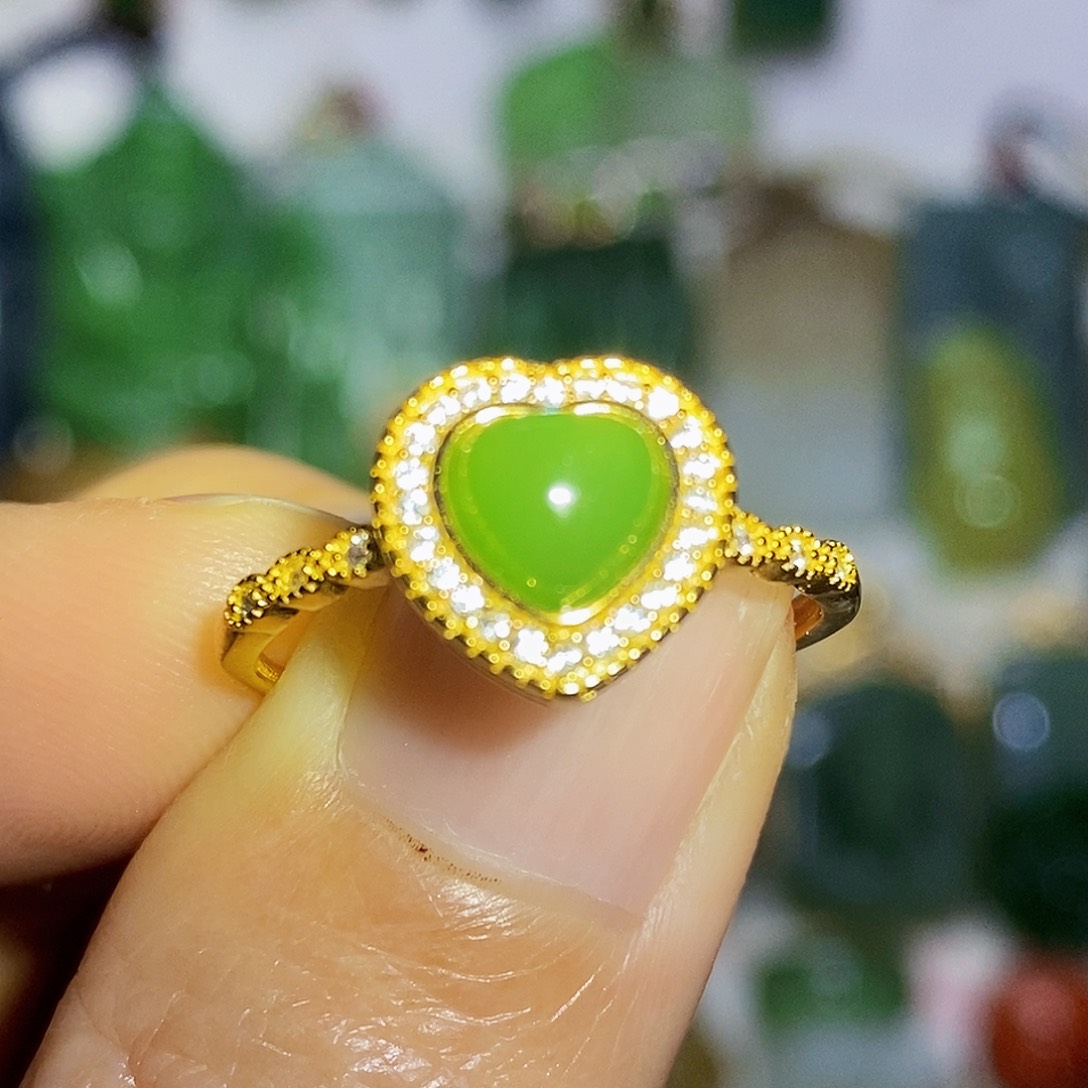 和田玉（碧玉）银S925镶嵌颈饰