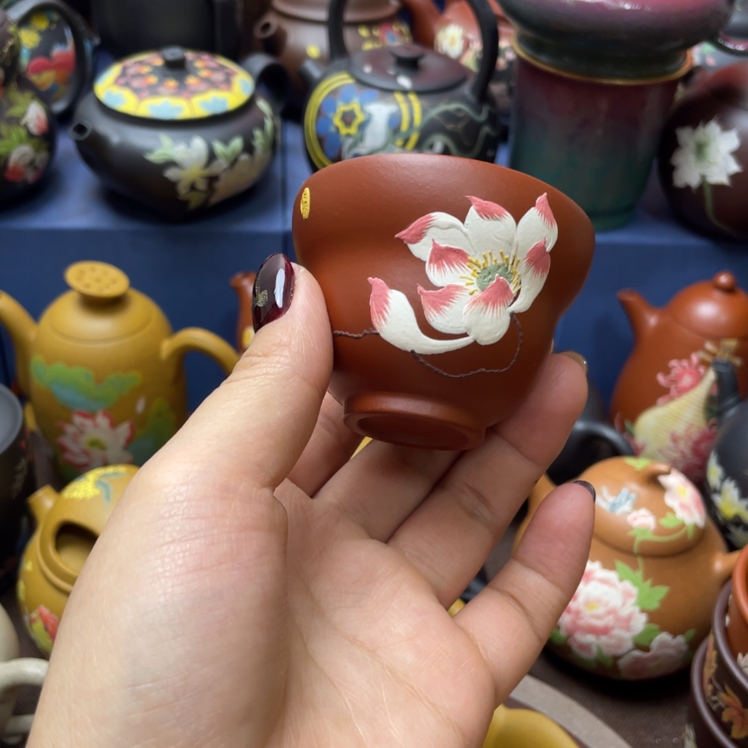 茶杯红泥紫砂主人杯60cc