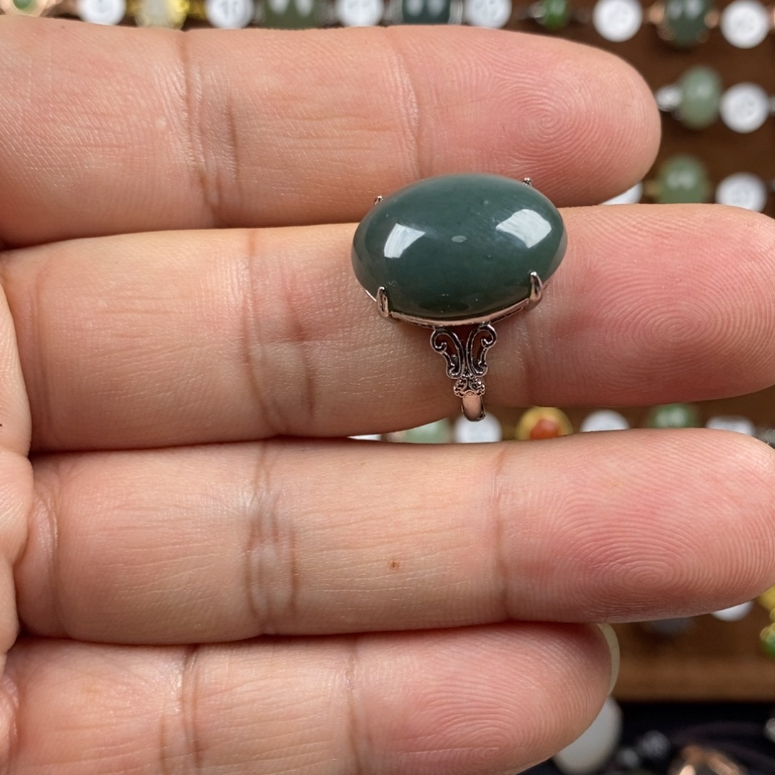 和田玉（青玉）戒指合金