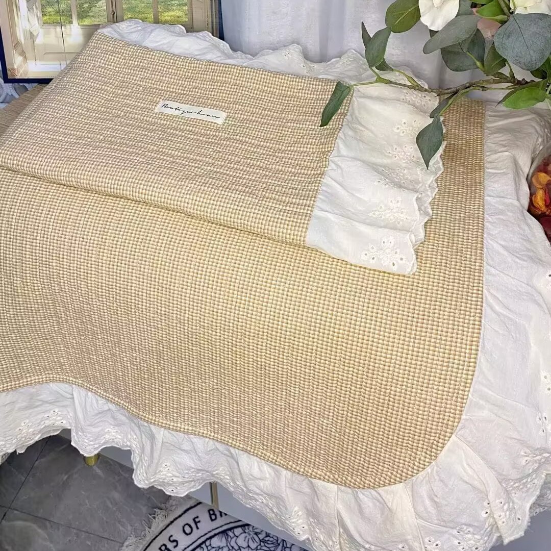 全棉四季款格子床盖（230✖️250）机洗不变形