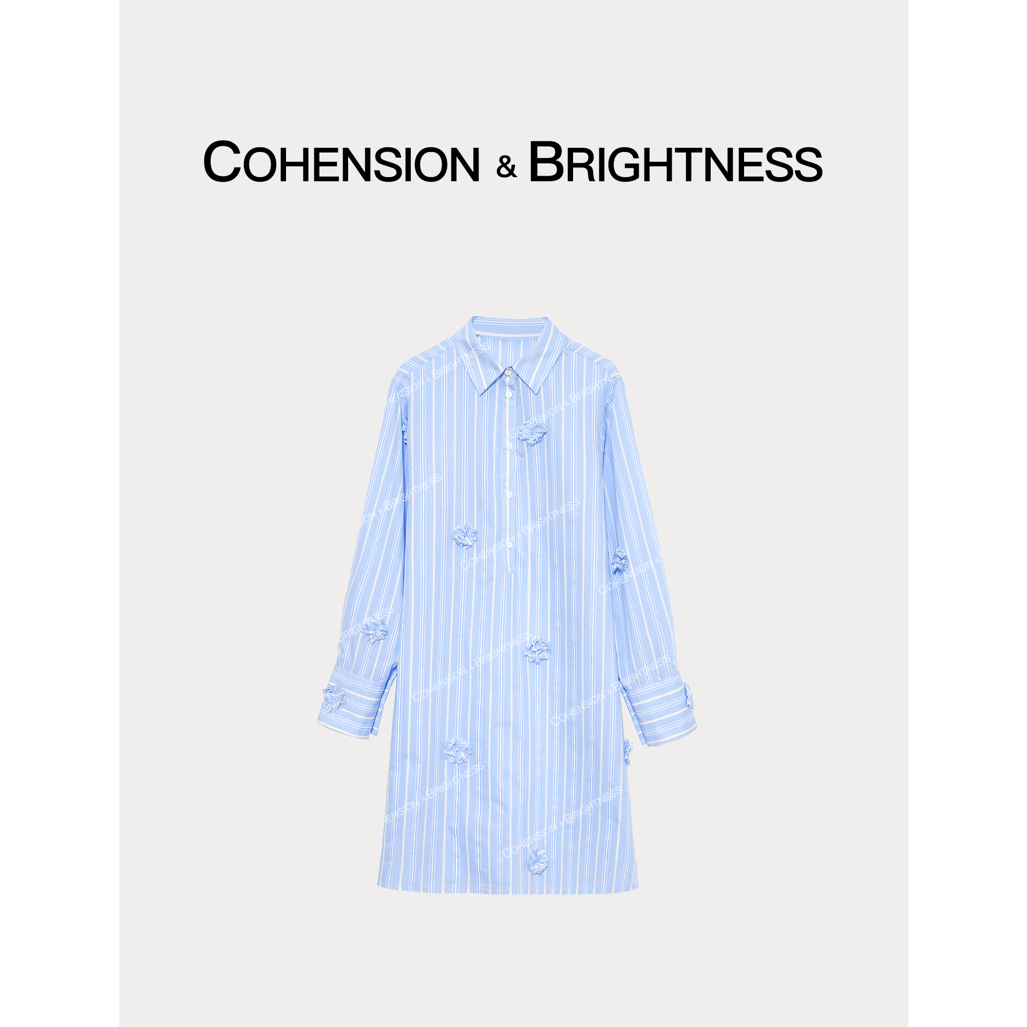 23周年庆【浪漫星洲】翻领条纹钉花宽松时尚气质汉服LR059